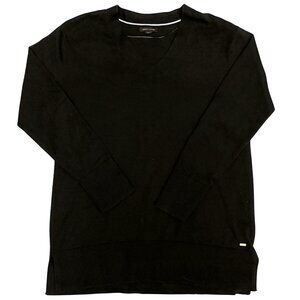 Tommy Hilfiger Womens V-Neck Black Long Sleeve Sweater - Size Large